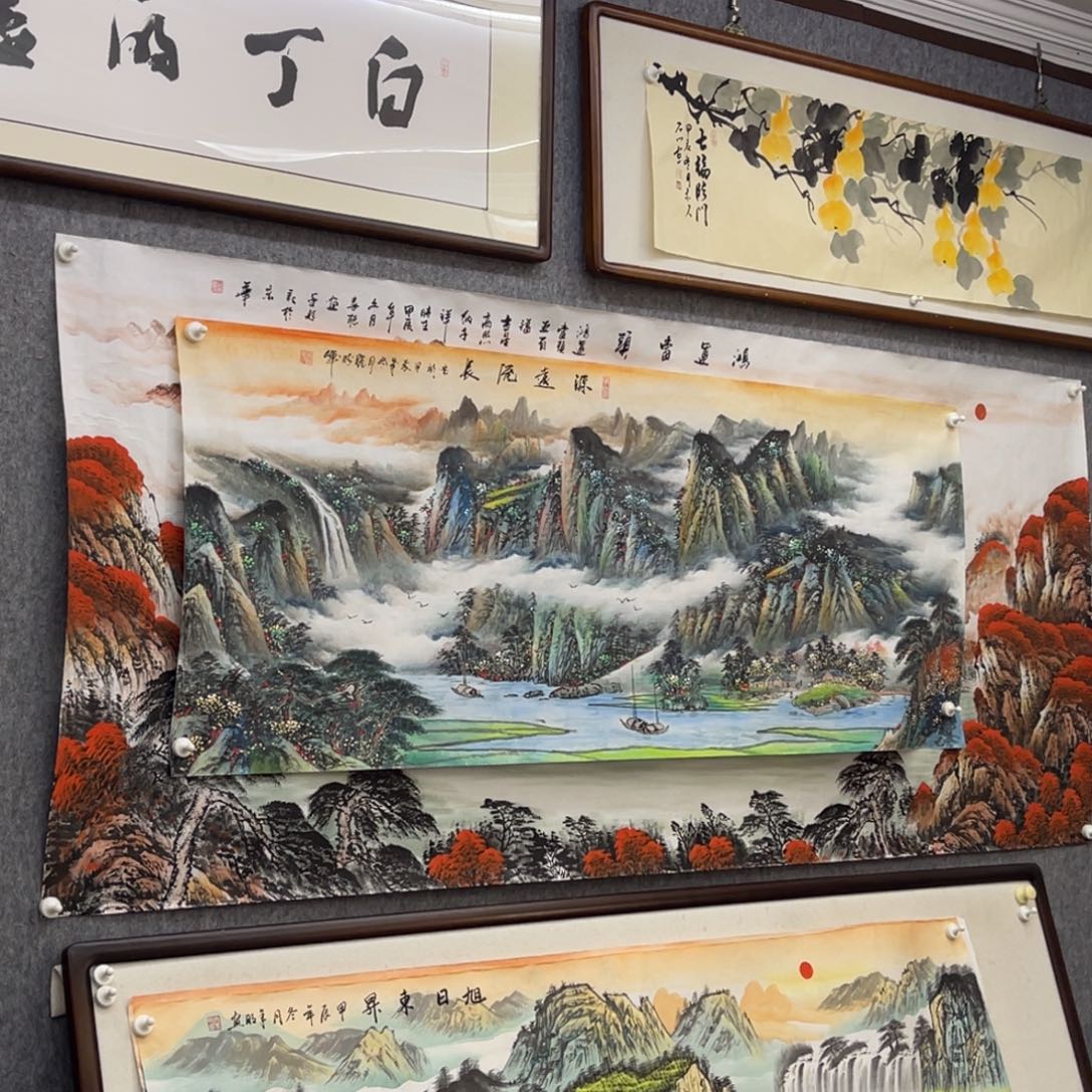 国画源远流长六尺画芯一幅