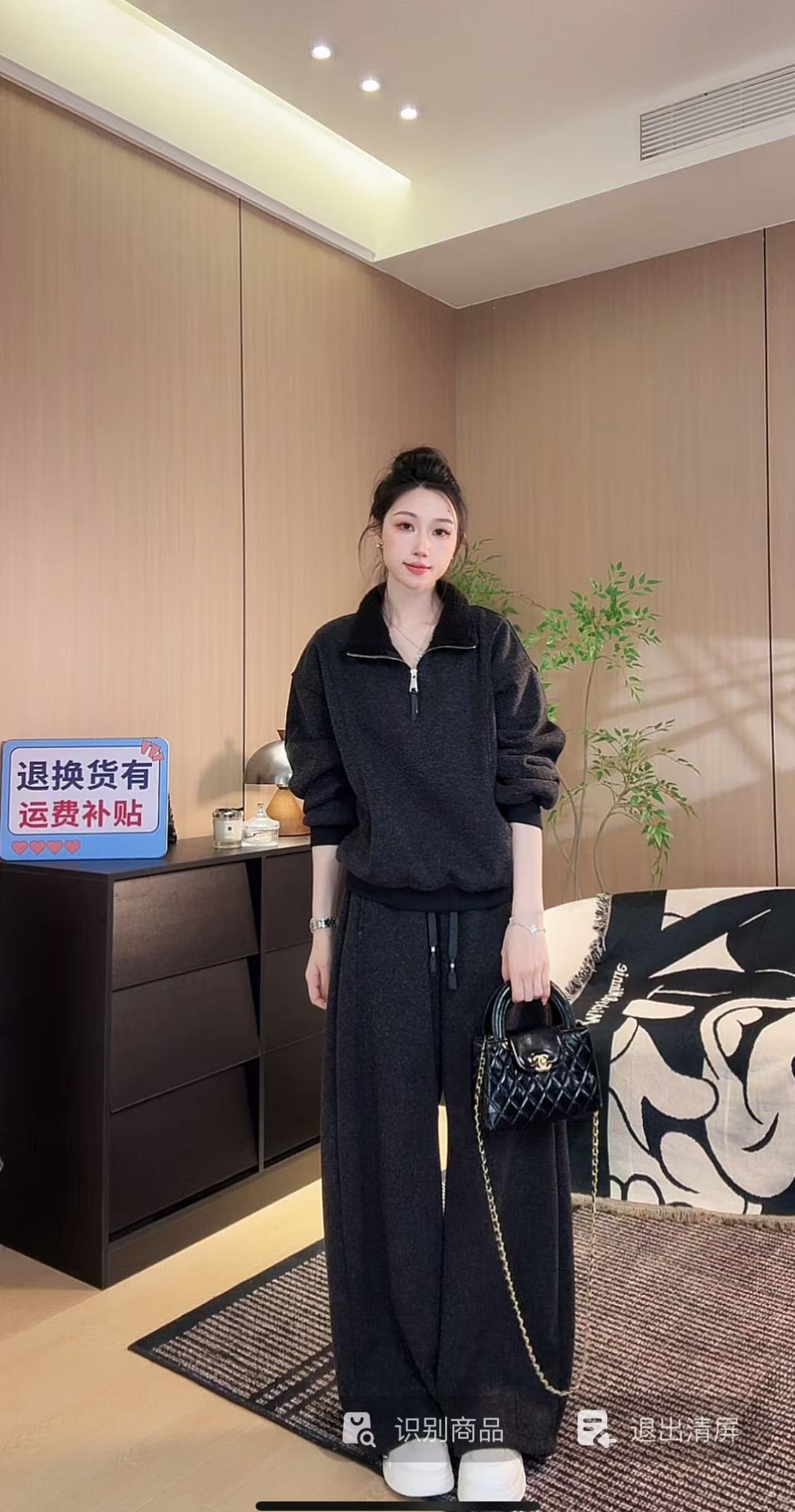 【mus订制】秋冬新款加绒加厚拉链外套两件套弯刀裤套装88999
