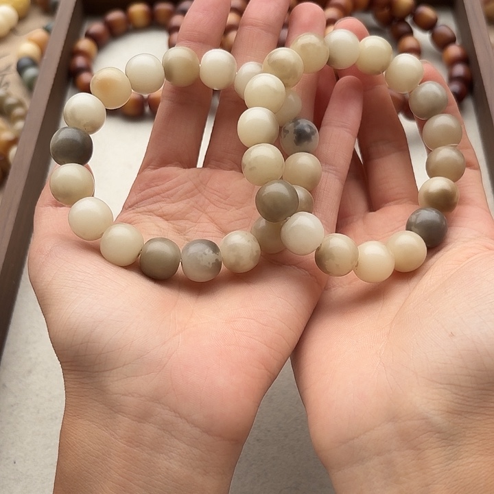 菩提根/象牙果手串卡13苹果珠水磨水墨