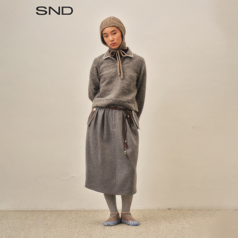 【SHAO XII 设计师品牌】SND AW25 抽褶腰MN半裙女款