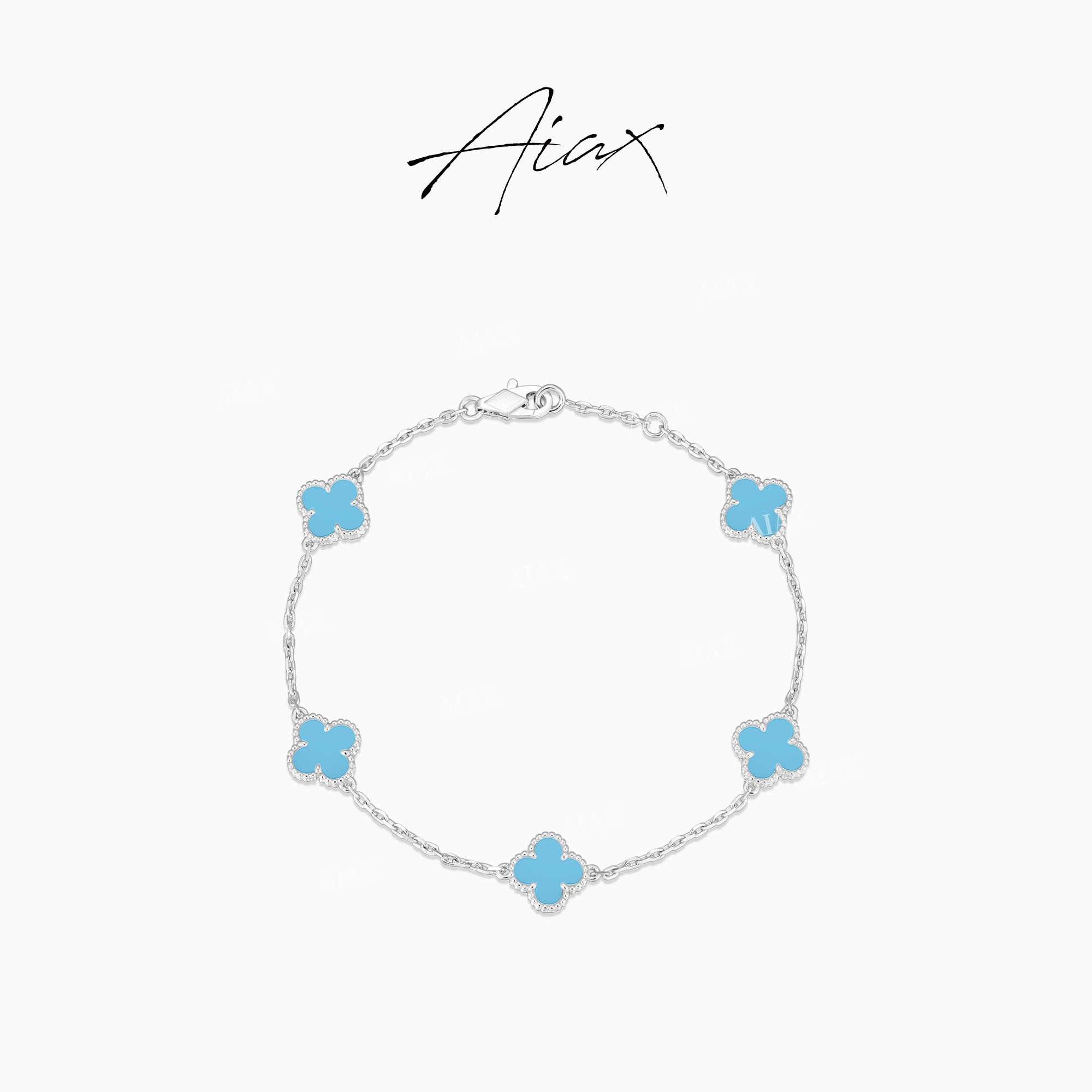 AIAX 925银 出游季 【夏上新】简约清新经典四叶轻奢手链TSS7297