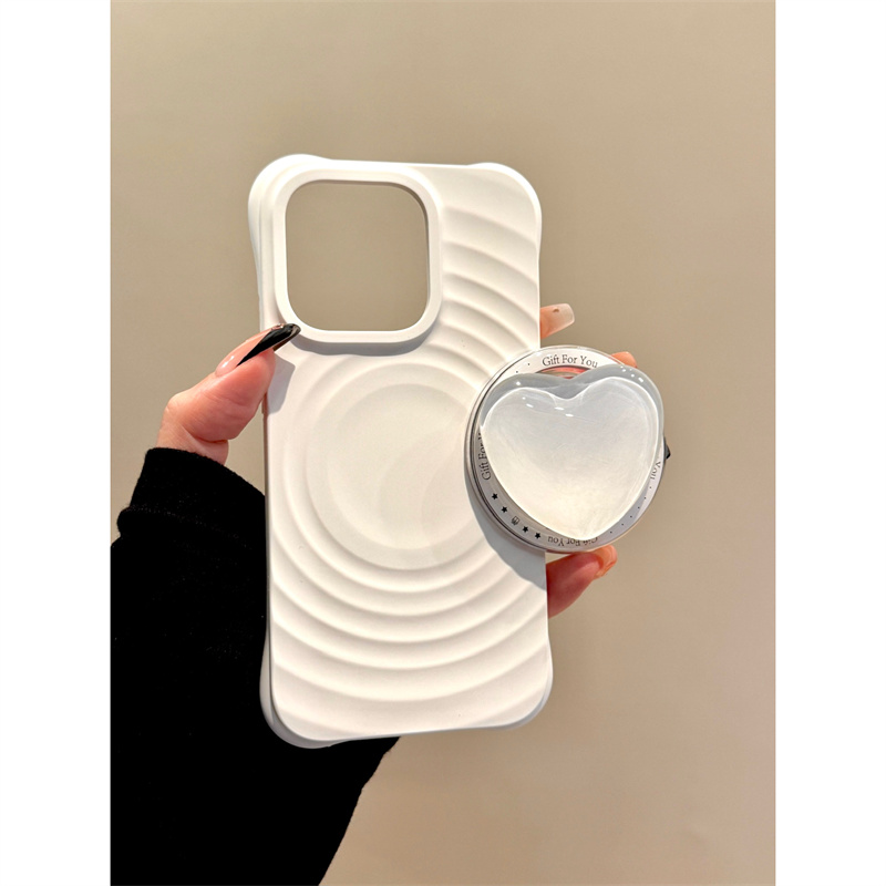 适用苹果iphone16promax简约水晶爱心15pro磁吸14支架13ins手机壳