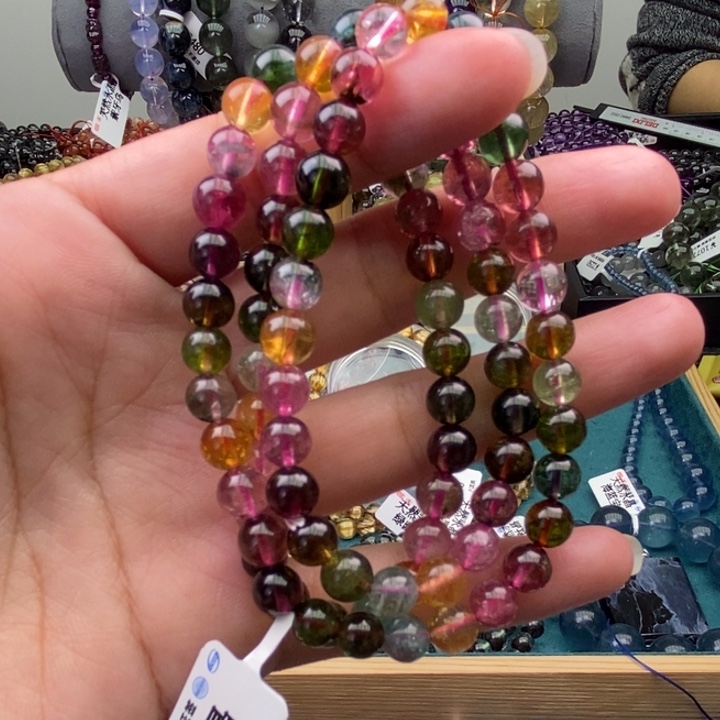 碧玺手链未镶嵌手串