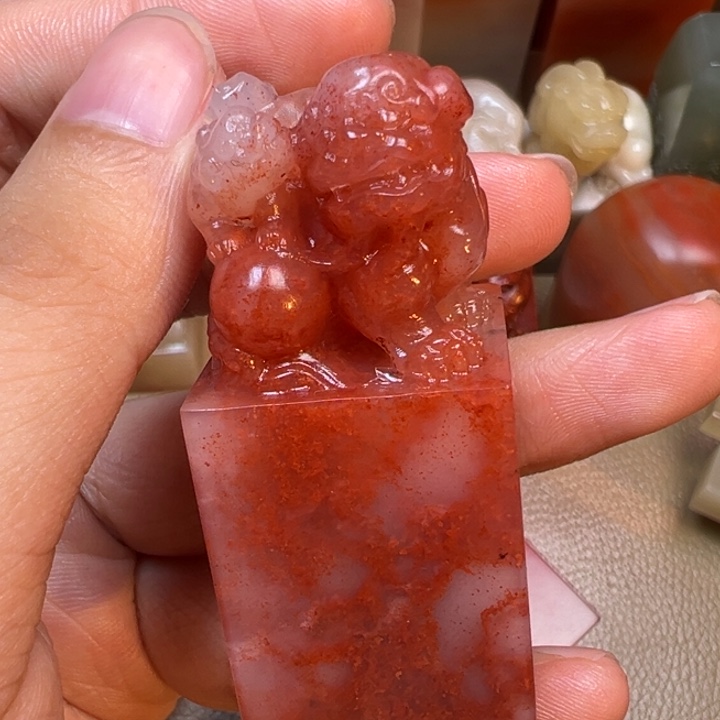 秋***ฅ印石寿山石水冻桃花章