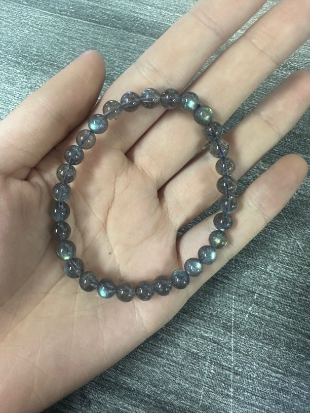 天然灰月光单圈手串 卡6mm左右（多样性发一条）