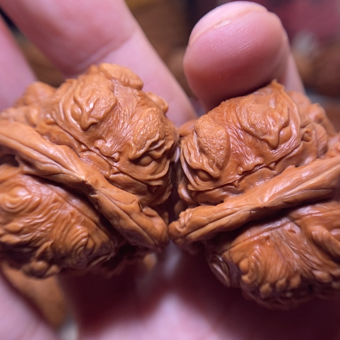 把件文玩核桃纯手工雕刻龙金蟾