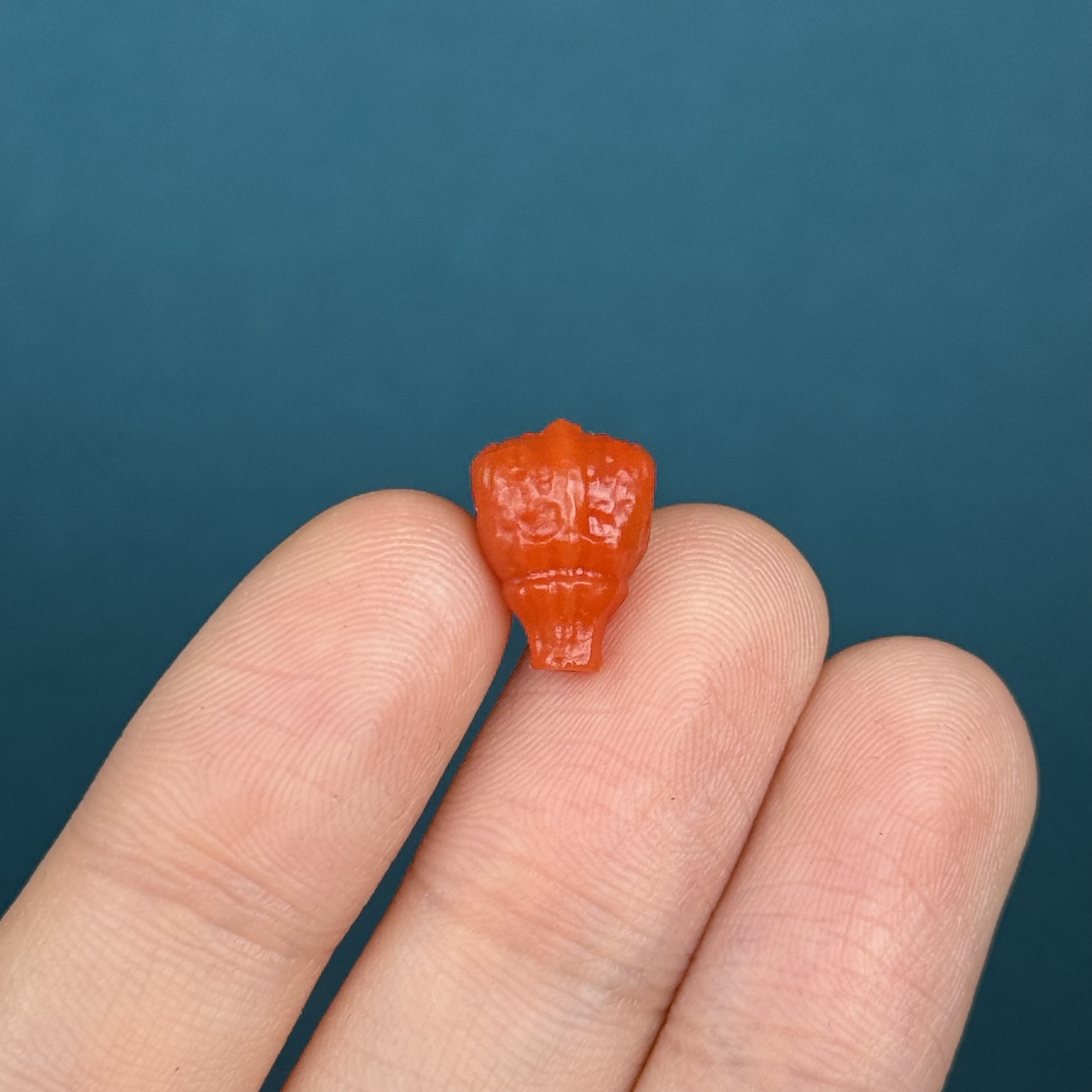 P3935天然南红 鲨鱼背三通 9.4*13.1mm 支持复检假一罚十