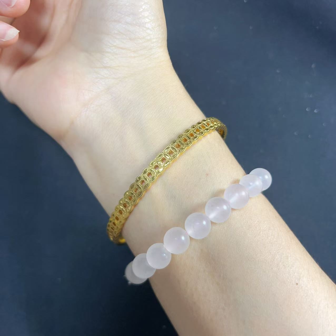 天总好物-镂空钱多多碎冰手镯