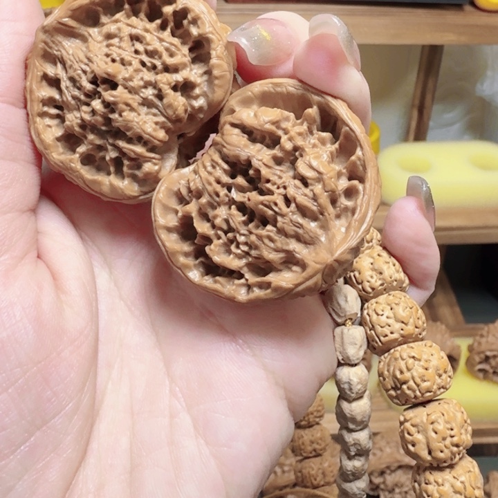 回*✔文玩核桃聚宝盆边42肚30（练手对）默认微瑕介意勿拍