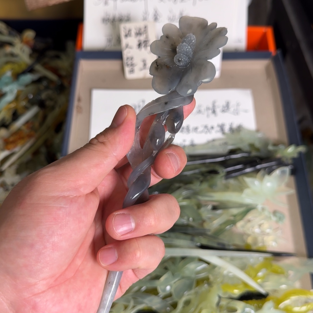 岫玉发饰未镶嵌明君玉簪贼拉好看