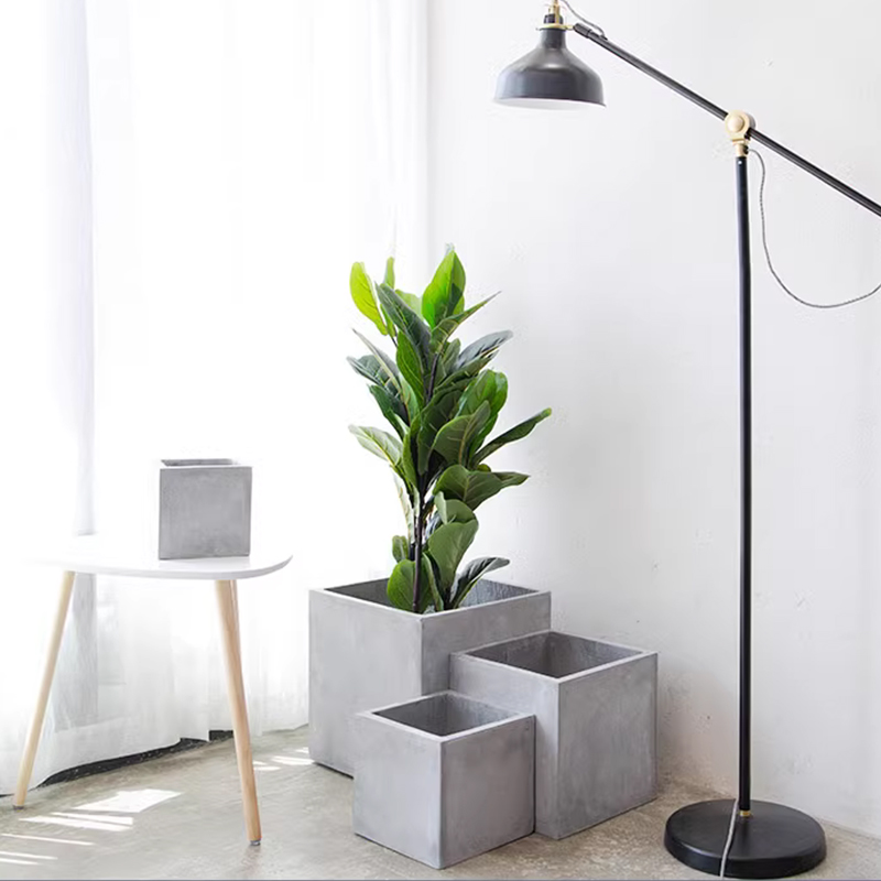 纯手工制清仓家用氧化镁水泥花盆客厅适合大号庭院种植花卉绿植