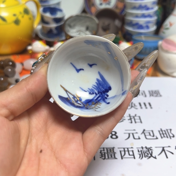 盖碗瓷器直播放漏中