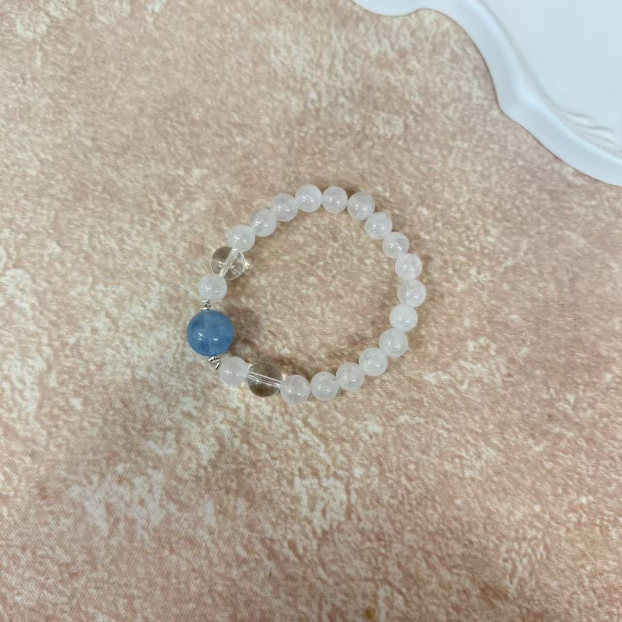 【花姐专属】9887 白幽灵白水晶单圈手串