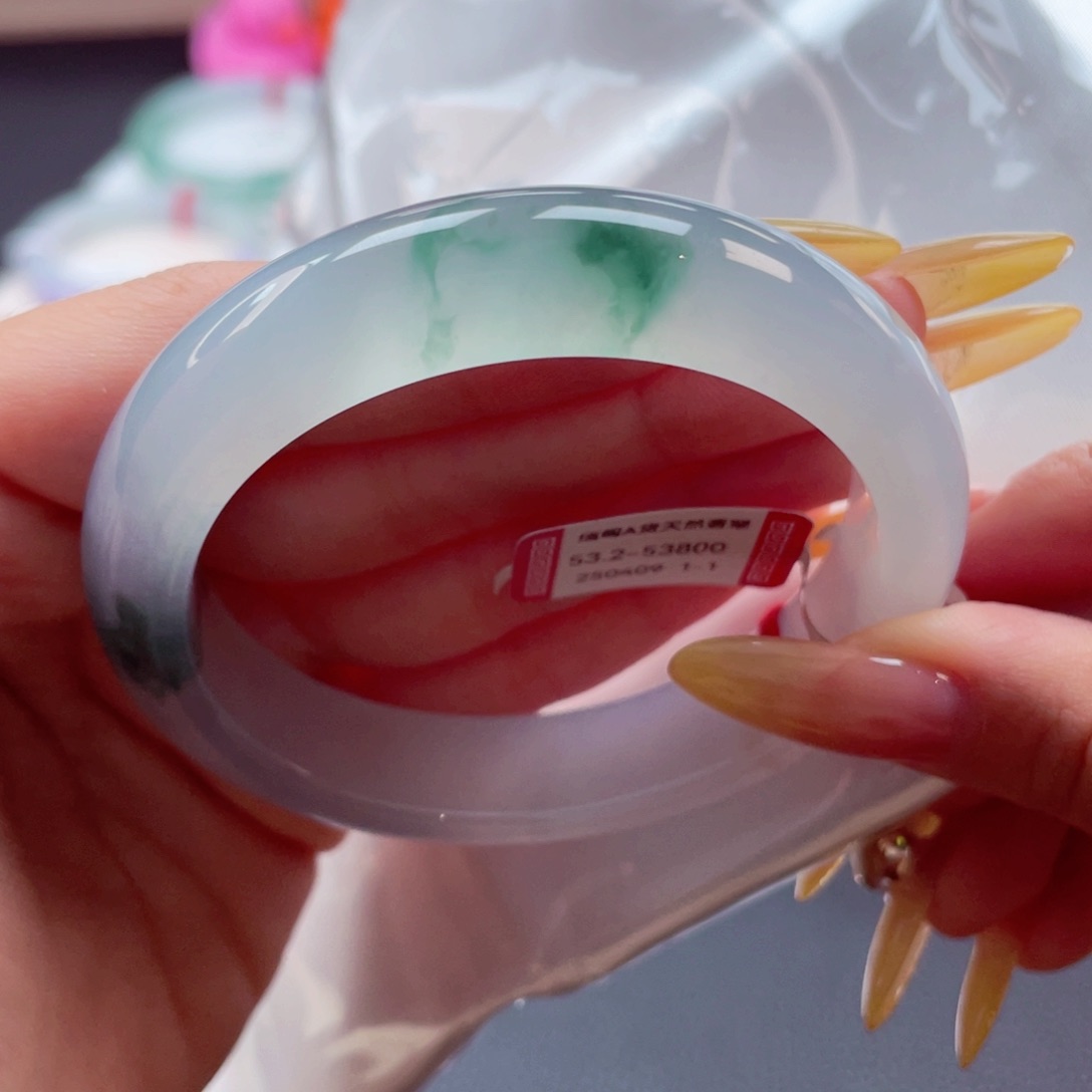 翡翠手镯未镶嵌5354圈9908