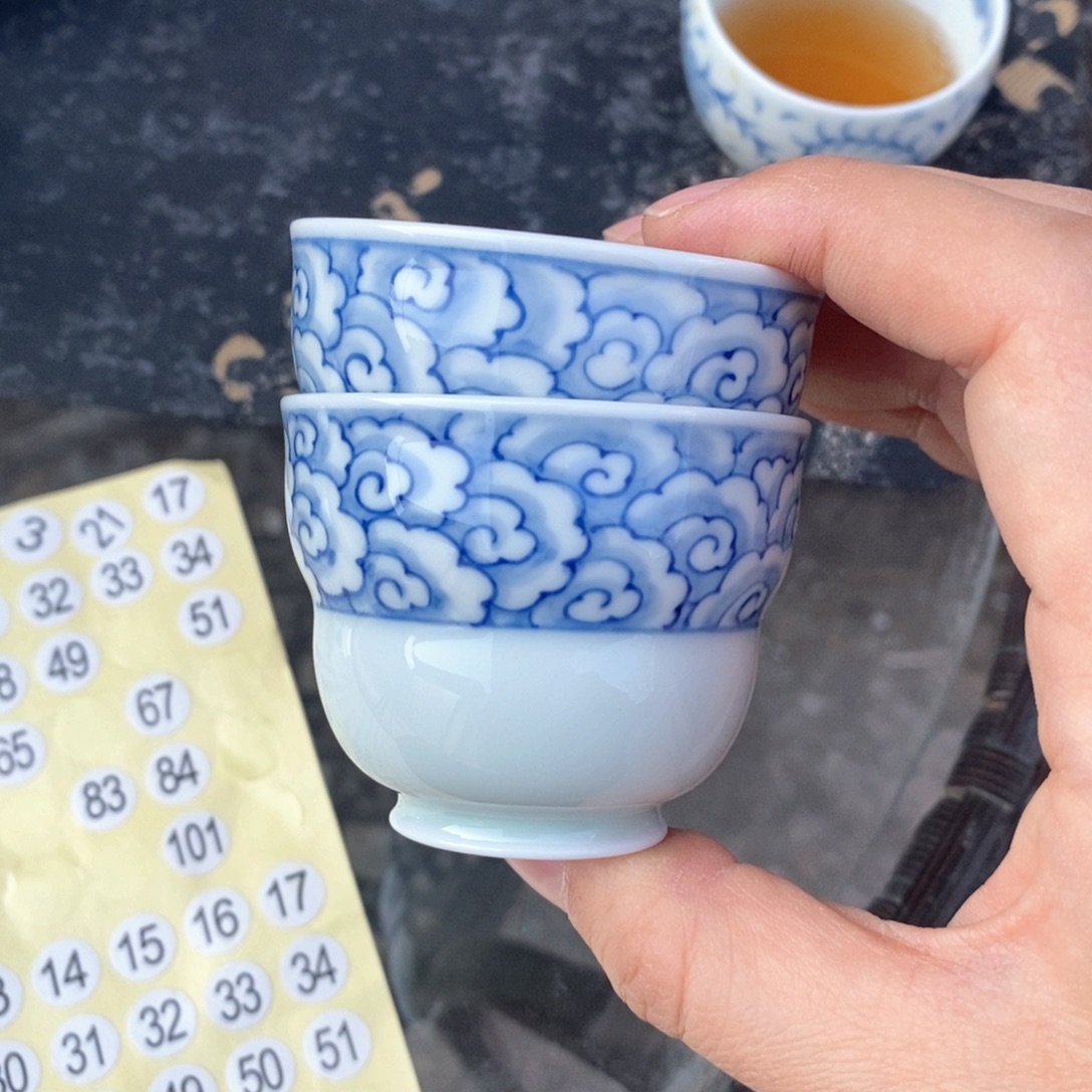 心***弦瓷片景德镇手绘陶瓷青花