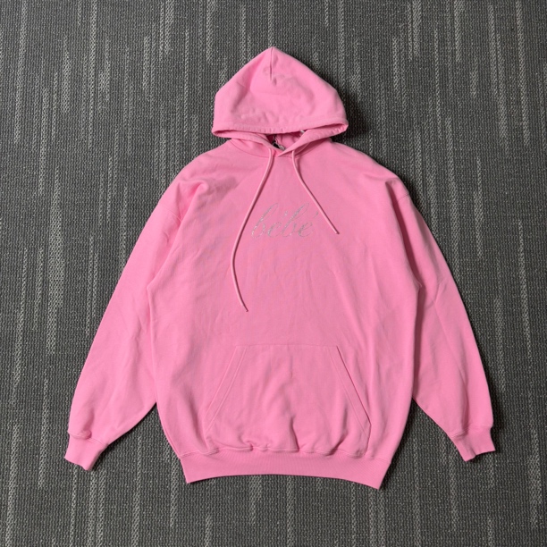 未使用 Balenciaga/巴黎世家 SS22纯色连帽套头粉色卫衣/M码/3416