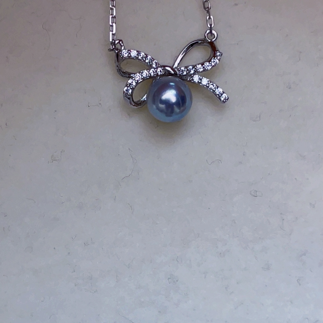 帅***王银S925镶嵌海水珍珠套链