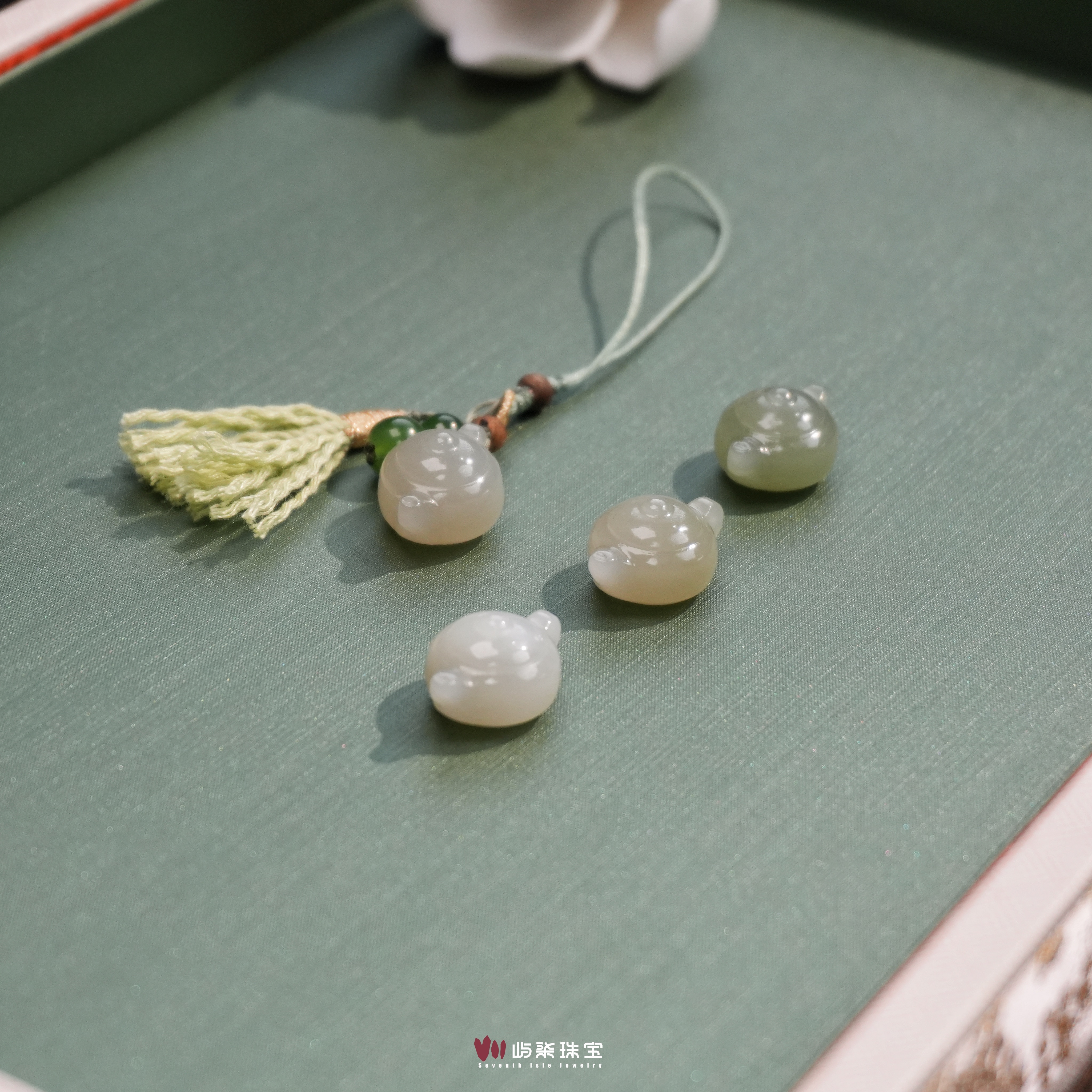 G123 和田玉未镶嵌 和田珠珠茶壶挂件多样性发一22x14x11