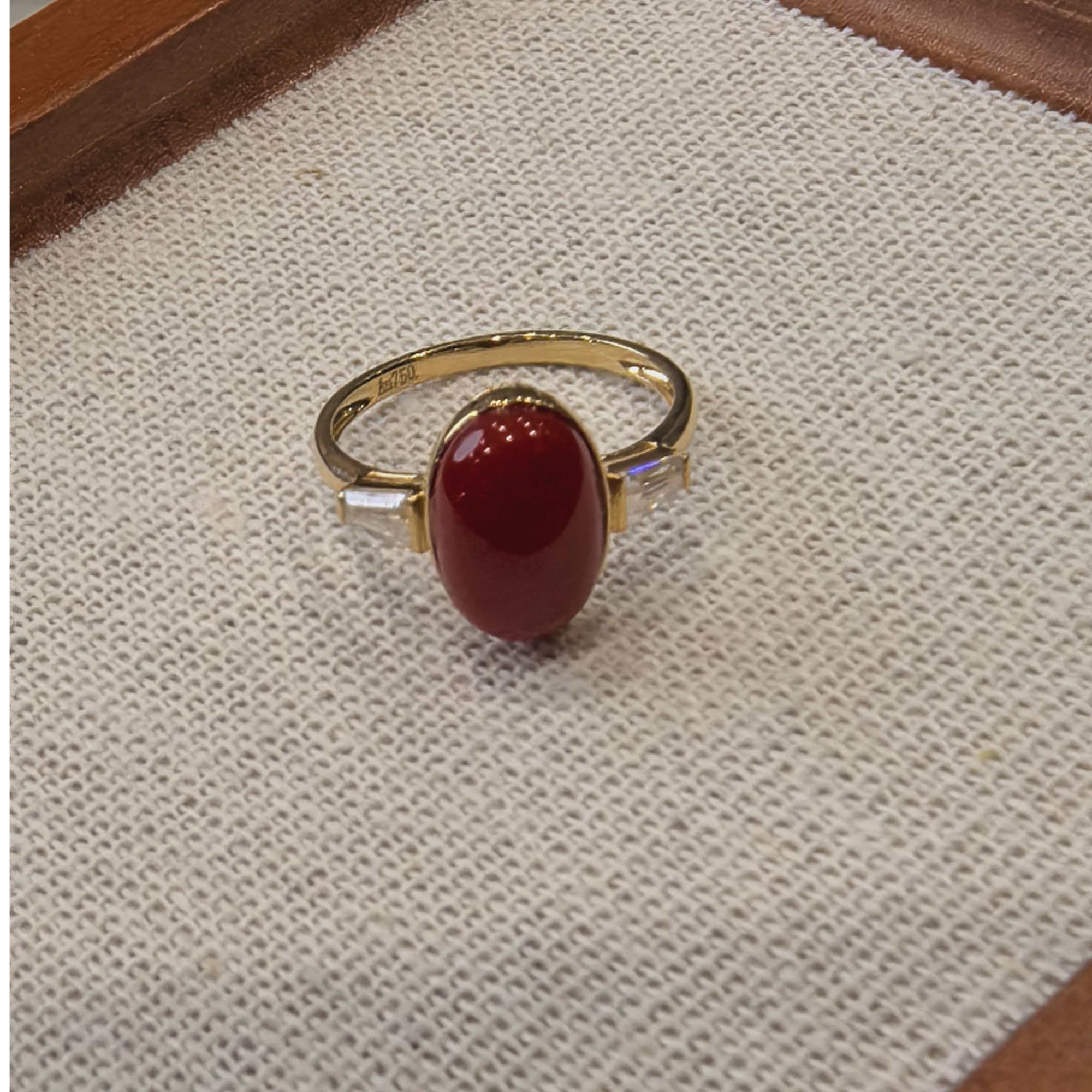 纯天然红珊瑚阿卡戒指