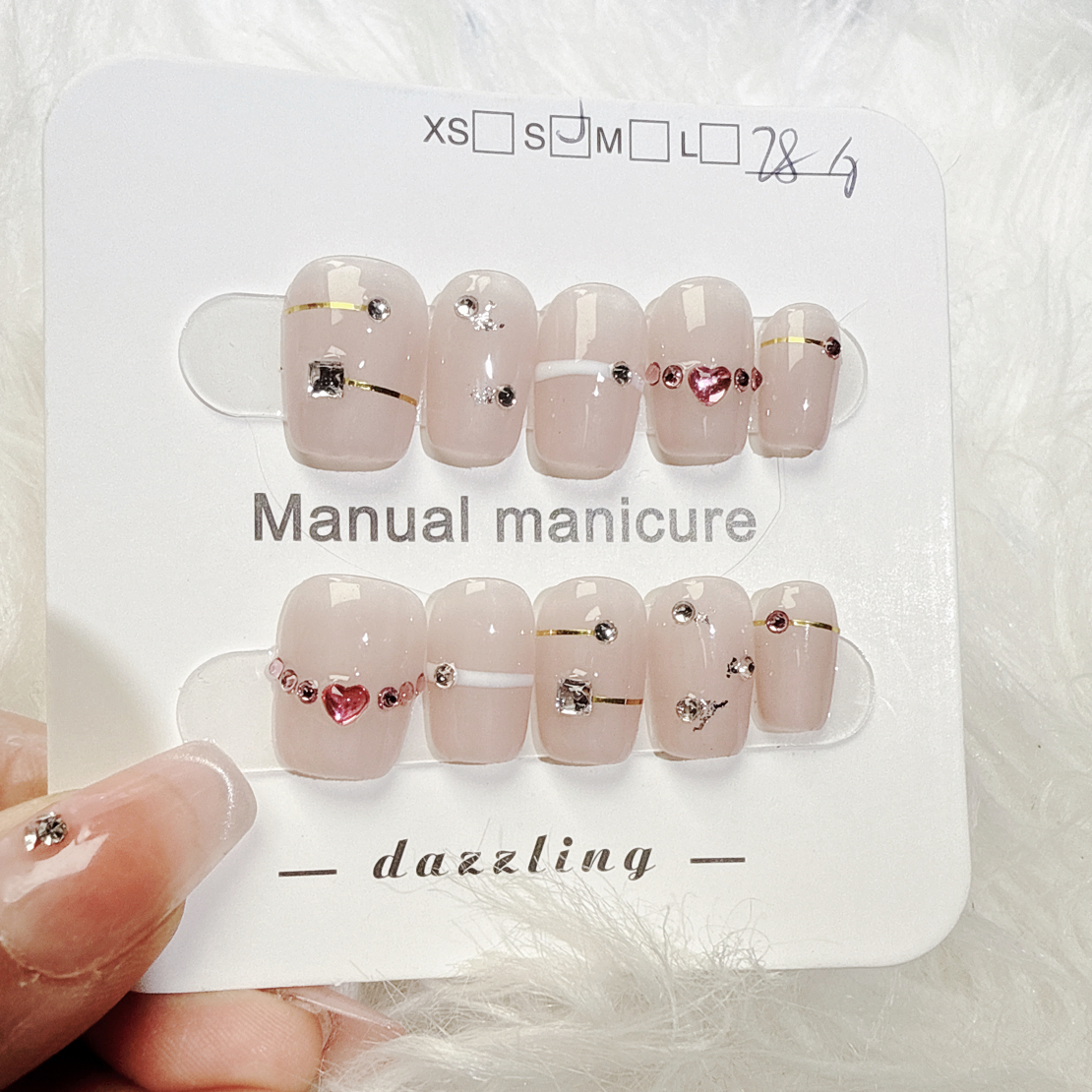 纯手工高级感显白波点法式风穿戴甲美甲贴片