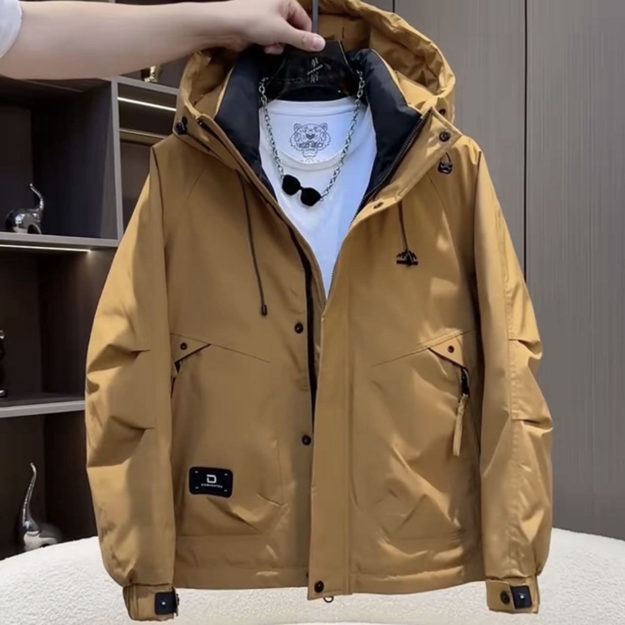 冬款上新冲锋衣羽绒服连帽羽绒外套百搭保暖短款外套5815