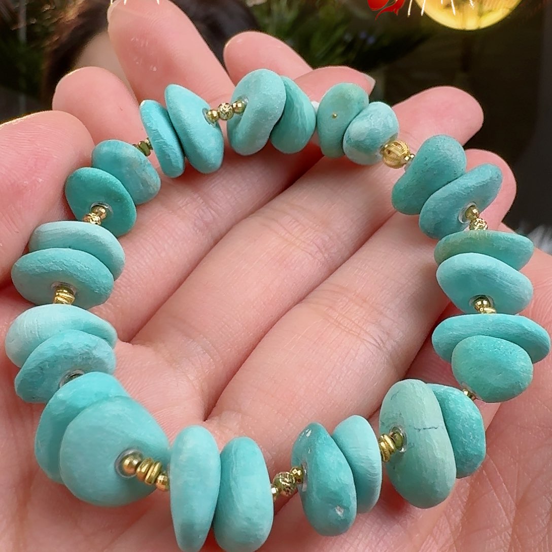 绿松石珠宝奇石18K金镶嵌