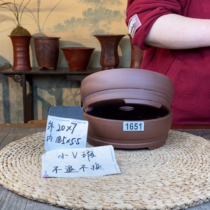 花盆紫砂  瑕疵紫泥孤品两只一组