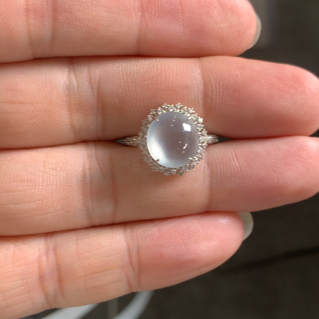 翡翠18K金镶嵌戒指翡翠