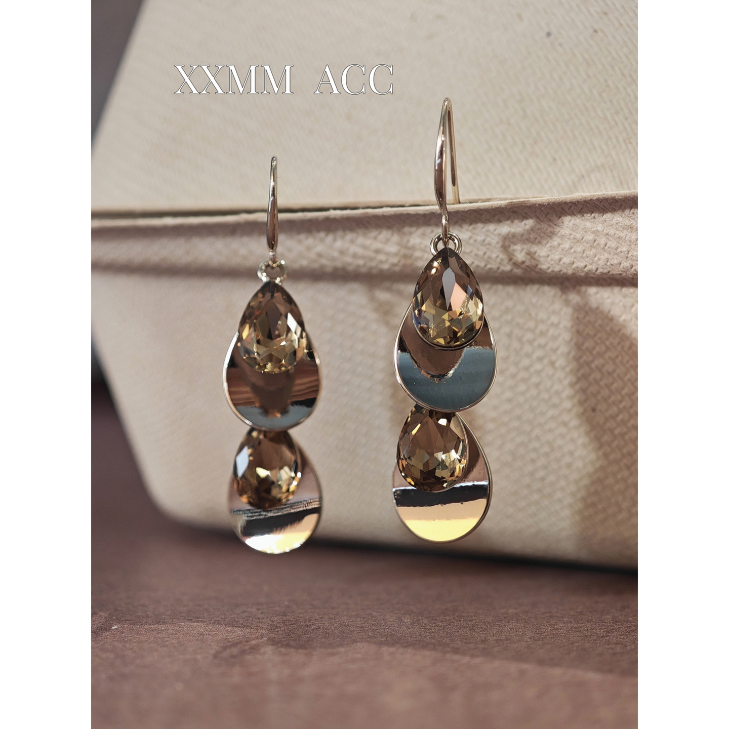 铜合金耳饰 时尚长款简约设计师几何图案耳环气质精致百搭耳饰女