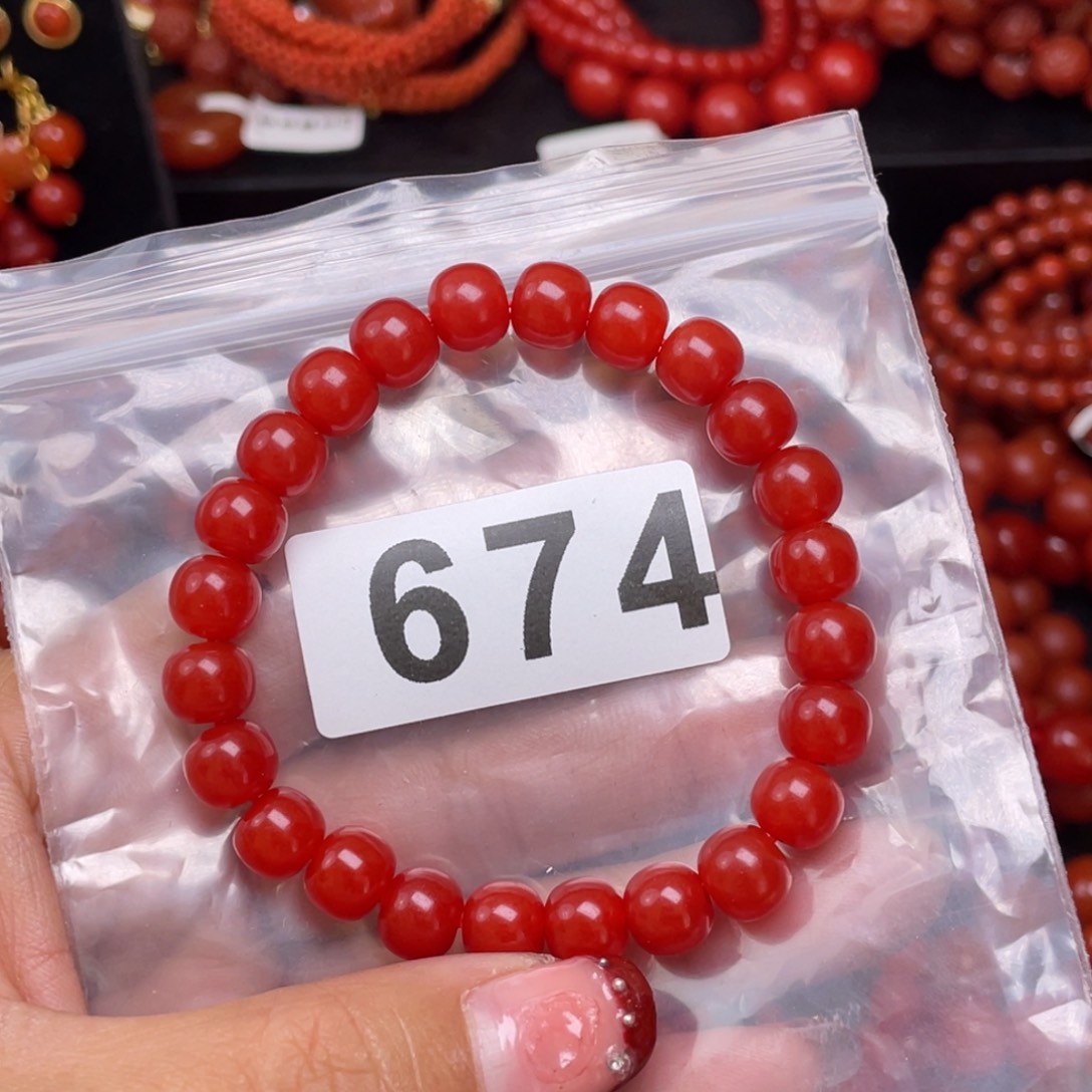 南红玛瑙手链未镶嵌淘*