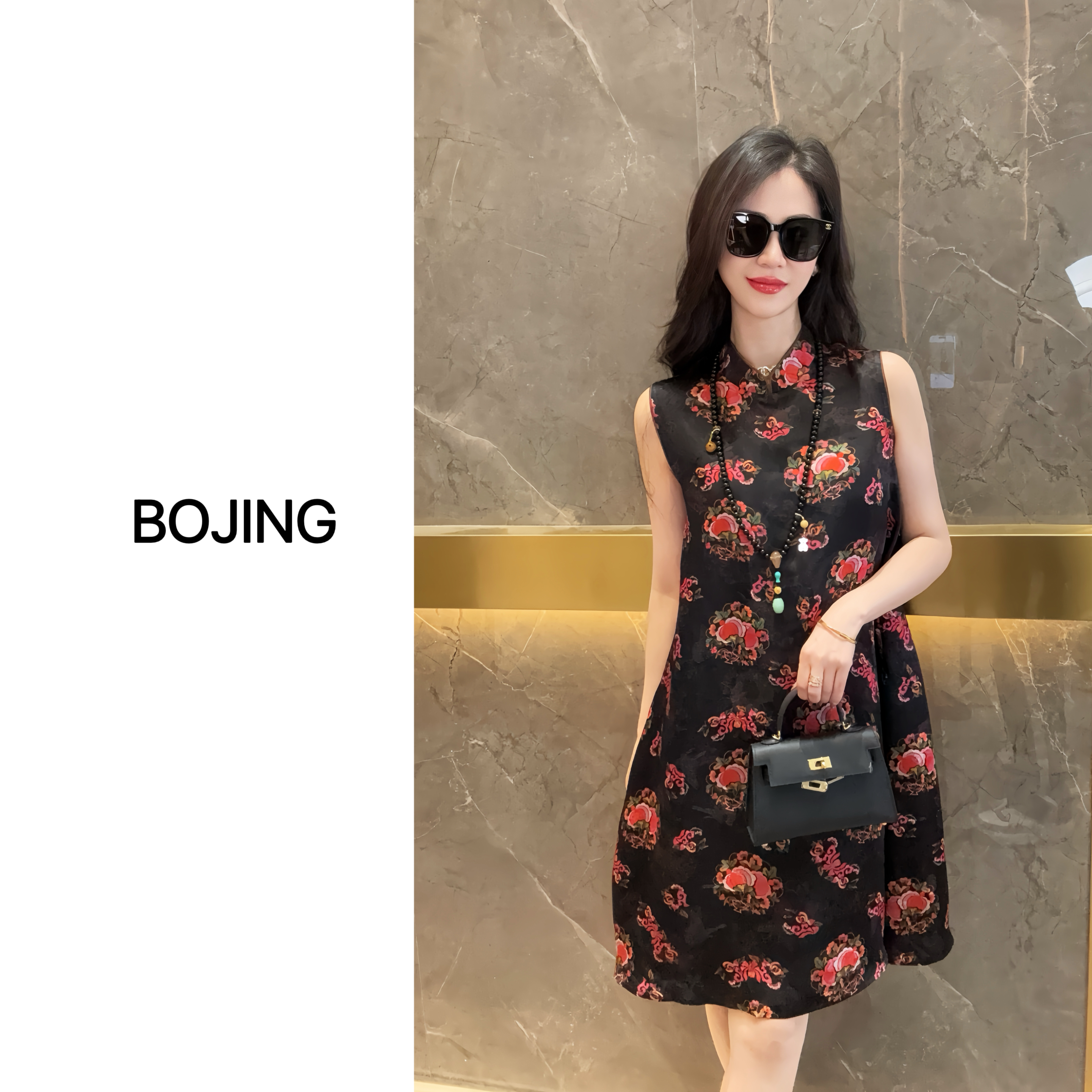 【柿柿如意】新中式显瘦网红时尚夏季复古中式连衣裙