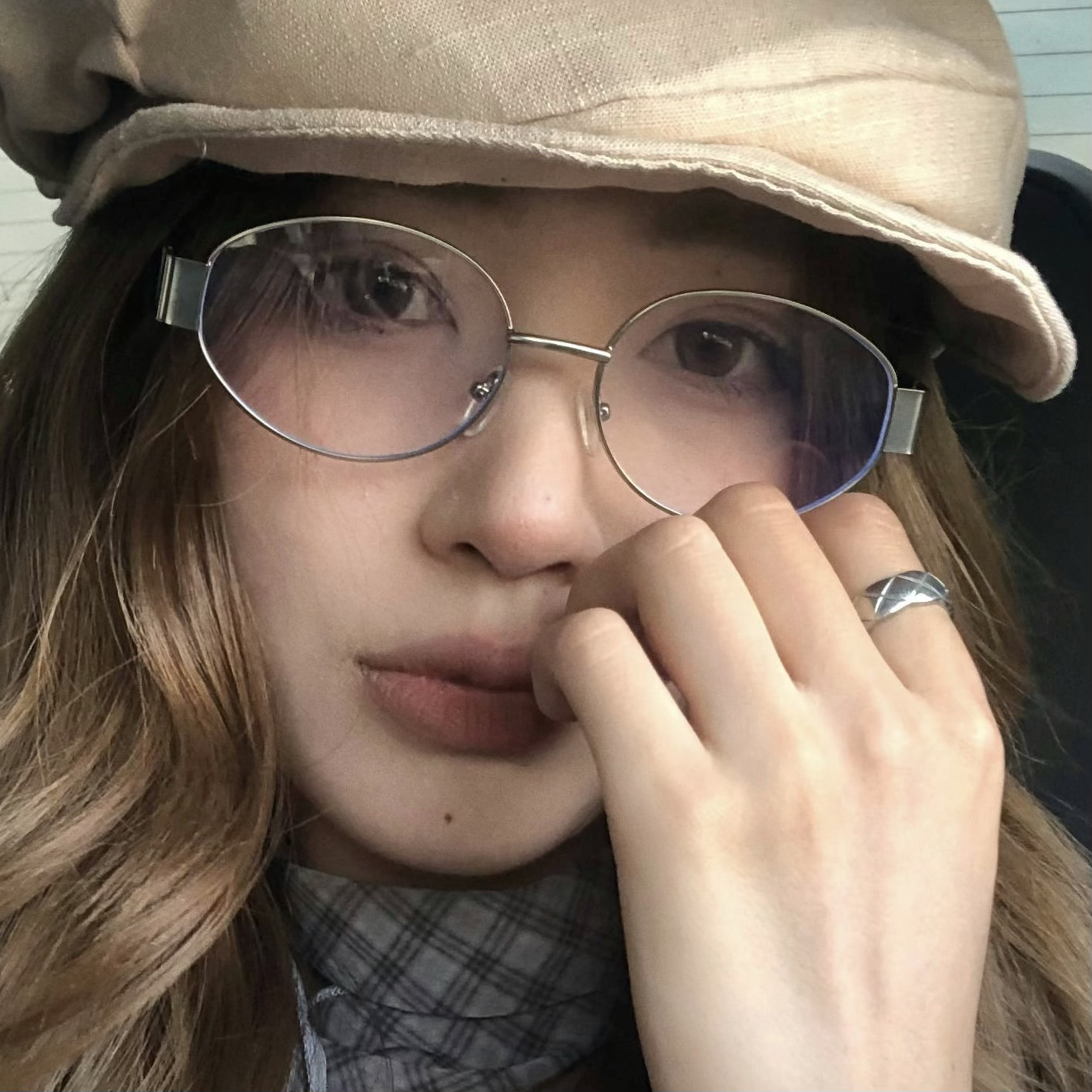 【猫仔kitten】椭圆眼镜银色金属镜框平光镜素颜百搭显脸小男女