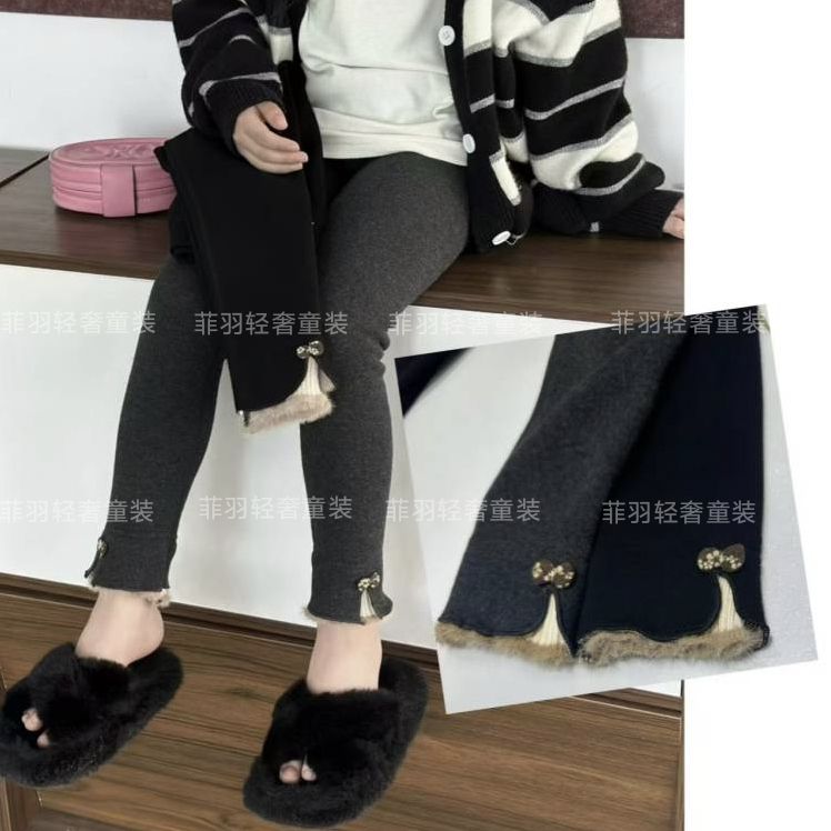 【550-800克绒】女童加绒打底裤秋冬儿童高腰加厚保暖堆堆袜长裤子