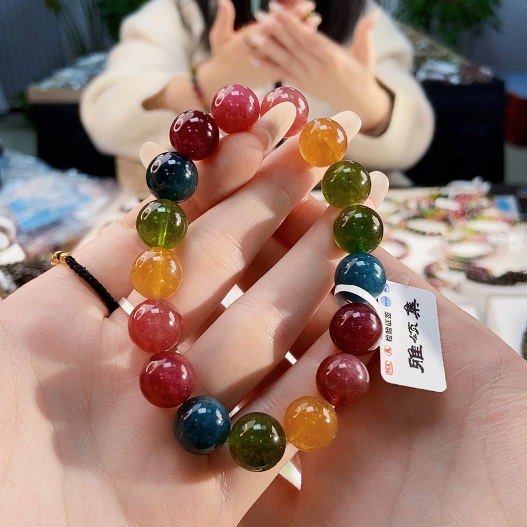 碧玺手链未镶嵌G2483素圈颜色微差