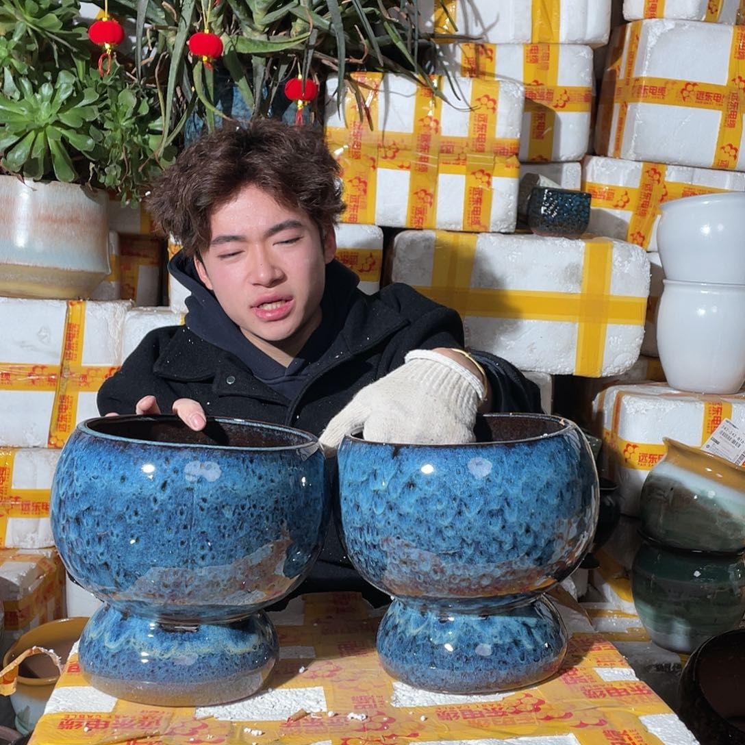 无铅玻璃宜兴紫砂花盆