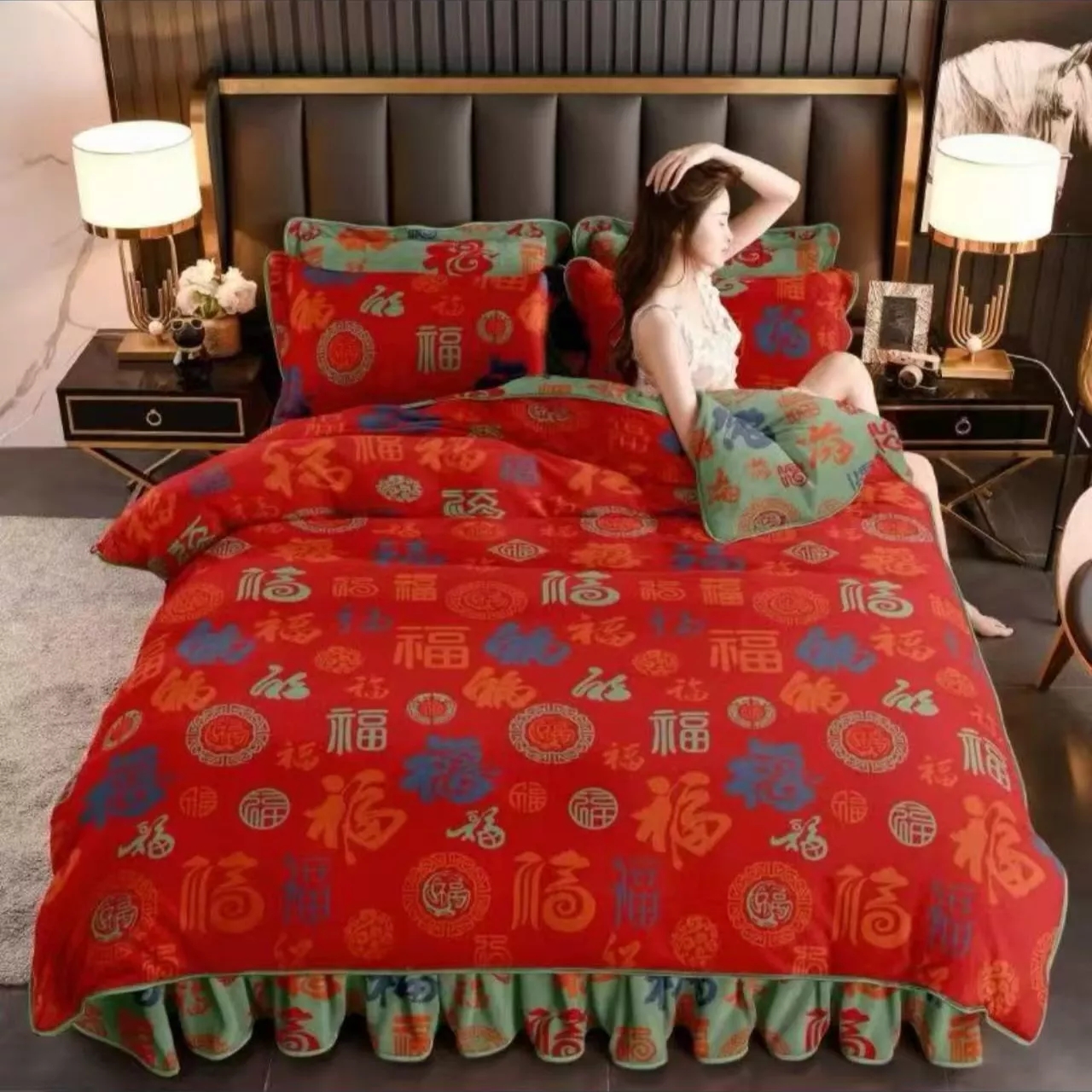 【苏洋集团】金貂牛奶绒四件套