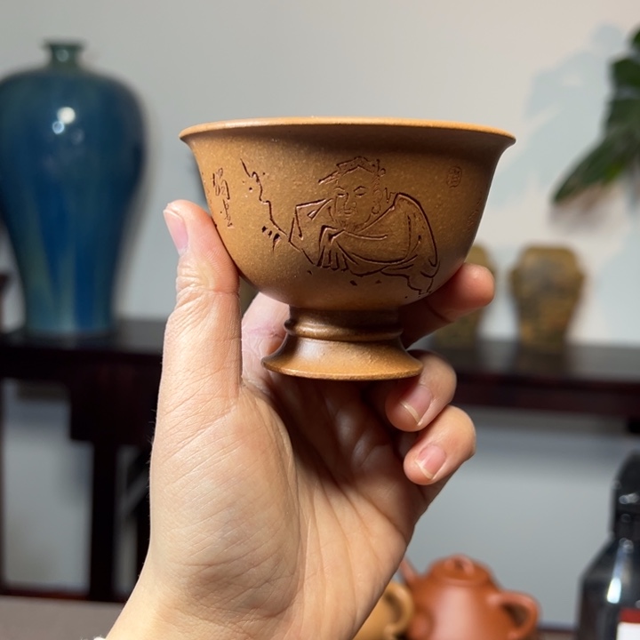 茶壶紫砂主人杯刻绘100