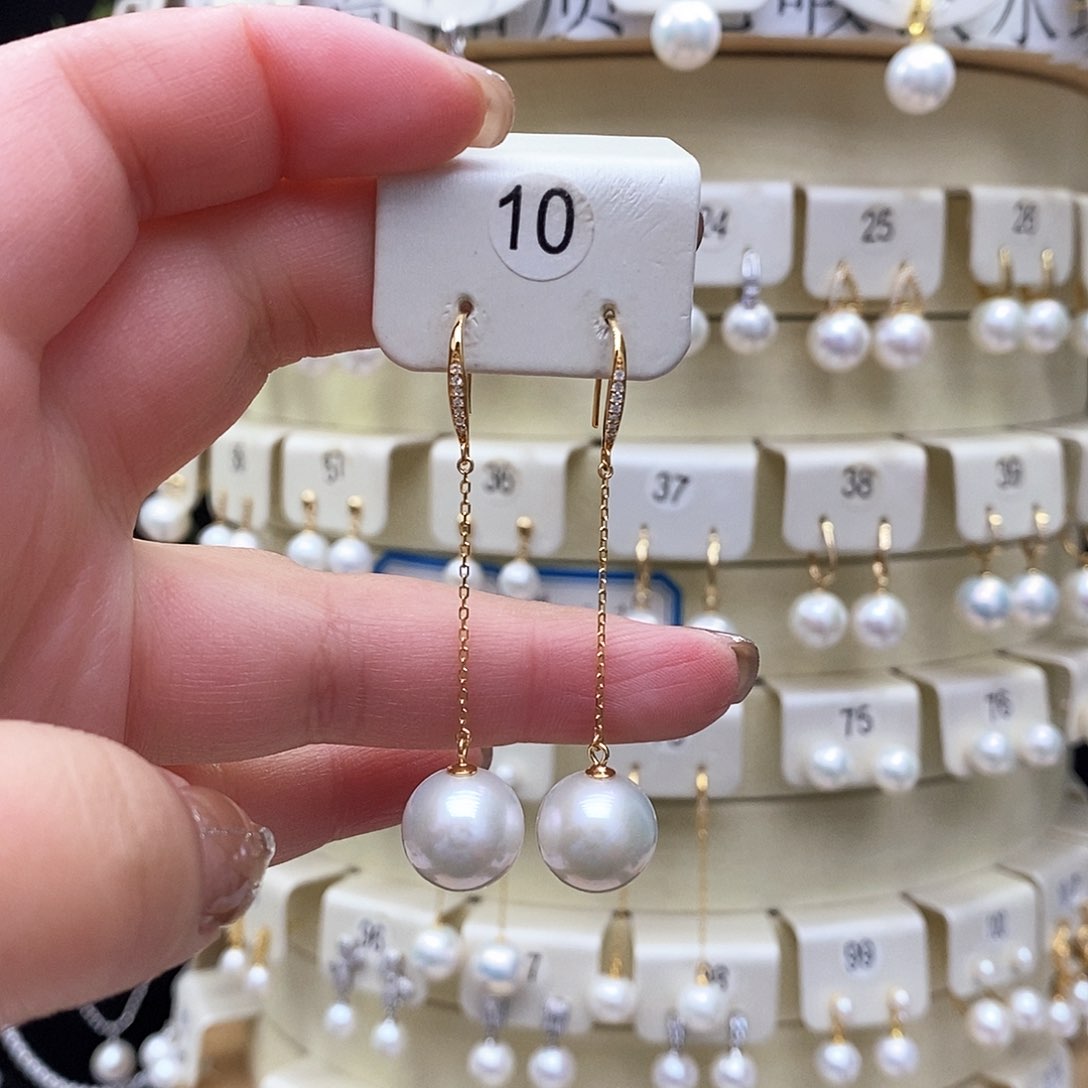 淡水珍珠耳饰银S925镶嵌