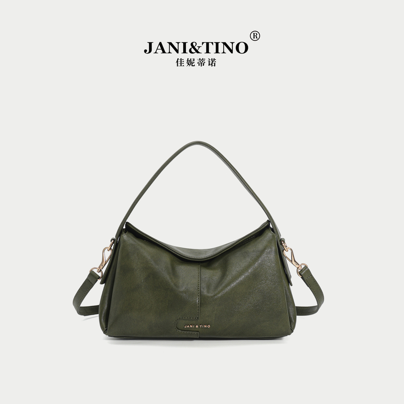 JANITINO/佳妮蒂诺当季新款轻奢百搭潮流女士手提单肩包4626绿