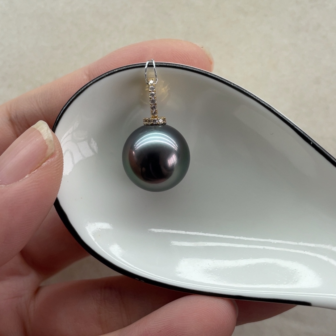 海水珍珠颈饰18K金镶嵌13-14mm