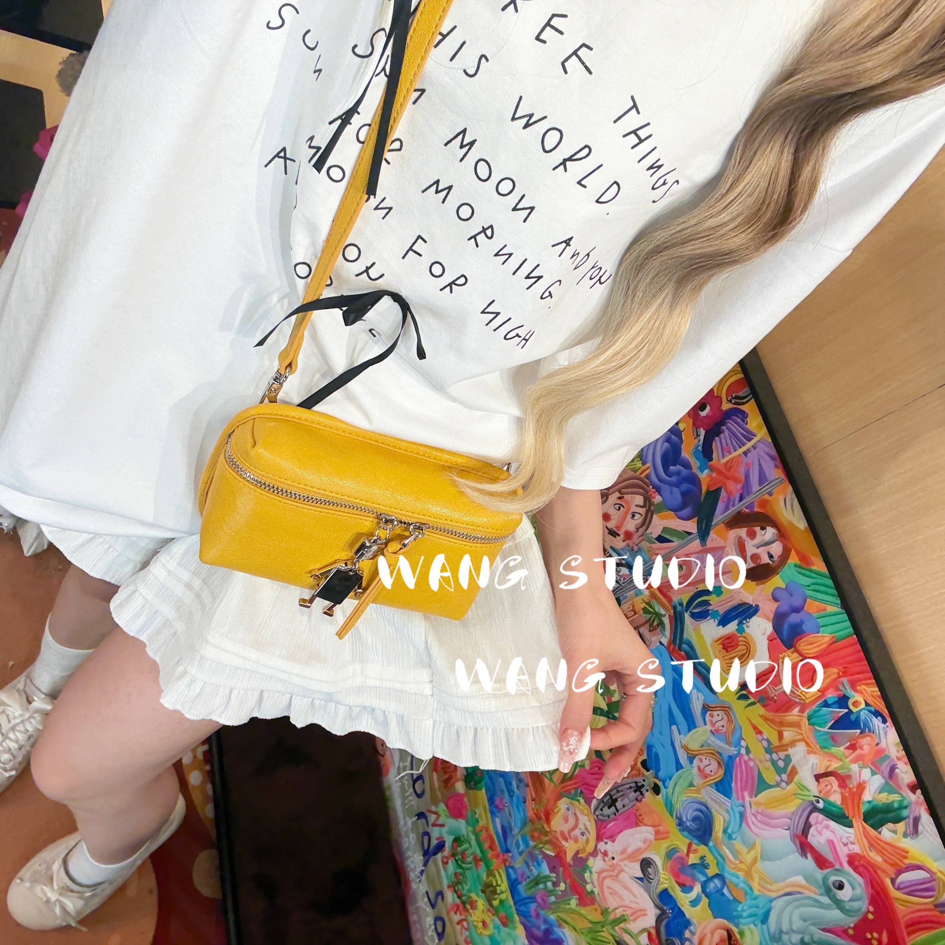 RANEDONA调调包包WANG STUDIO【小姜】小众设计款 姜黄色中古手机包