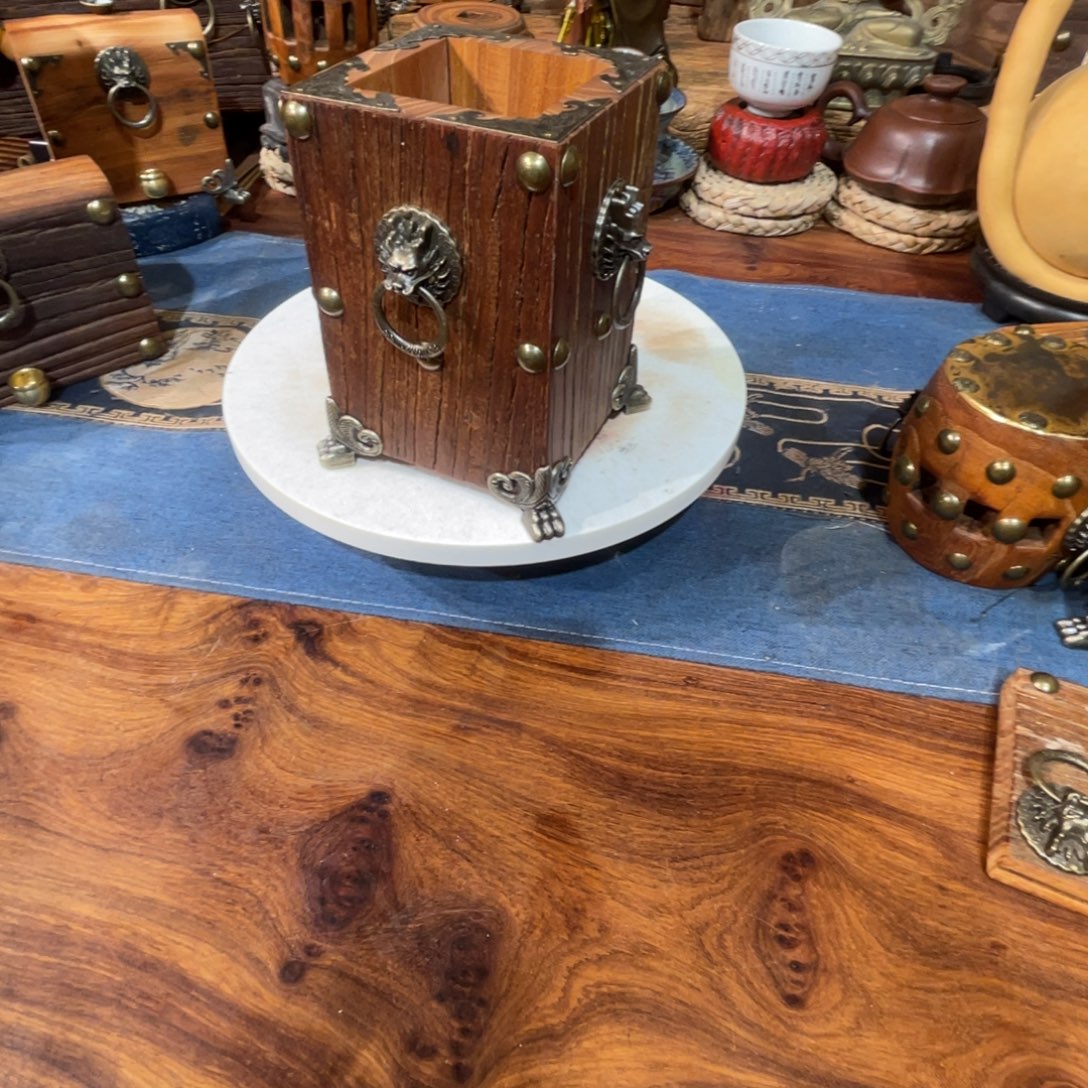 ꧁***꧂榆木老榆木龙头笔筒