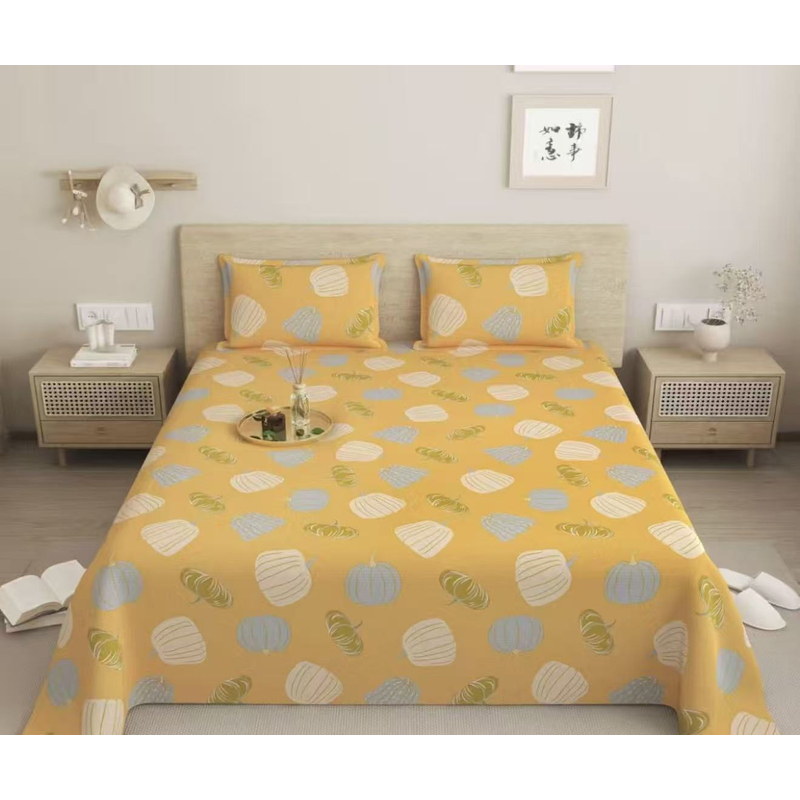 双人床单-【暖暖南瓜黄】尺寸2*2.3米秋冬季加密加厚斜纹柔软
