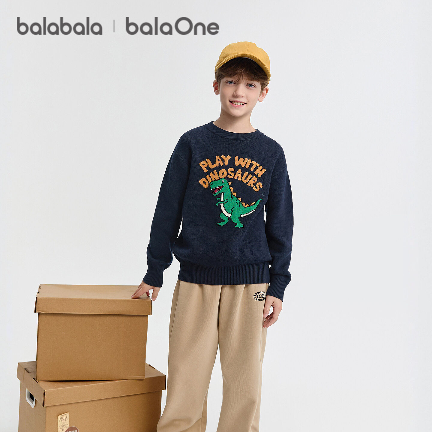 【balaOne】巴拉巴拉童装儿童毛衫男女童2025新款冬装毛衣纯棉时尚
