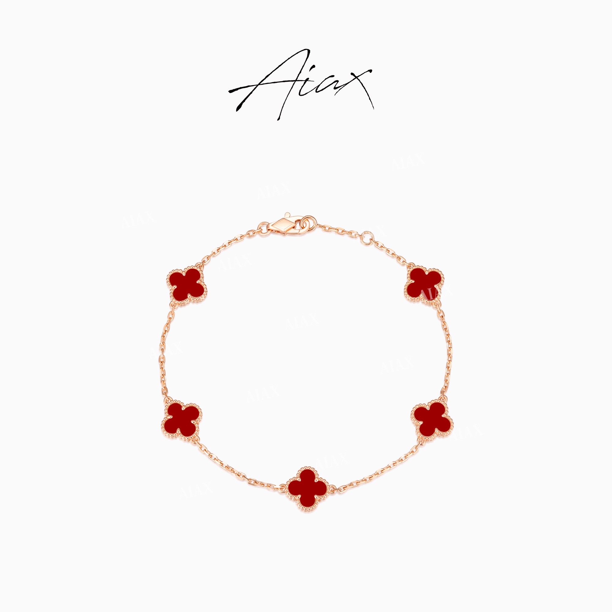 AIAX 925银 镀K金 【秋上新】简约清新经典四叶轻奢手链TSS7297