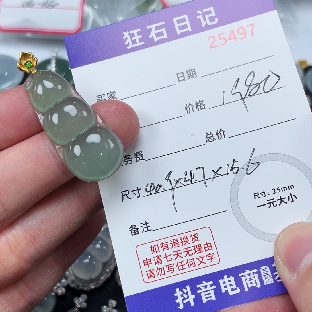 啊***呸翡翠18K金镶嵌颈饰