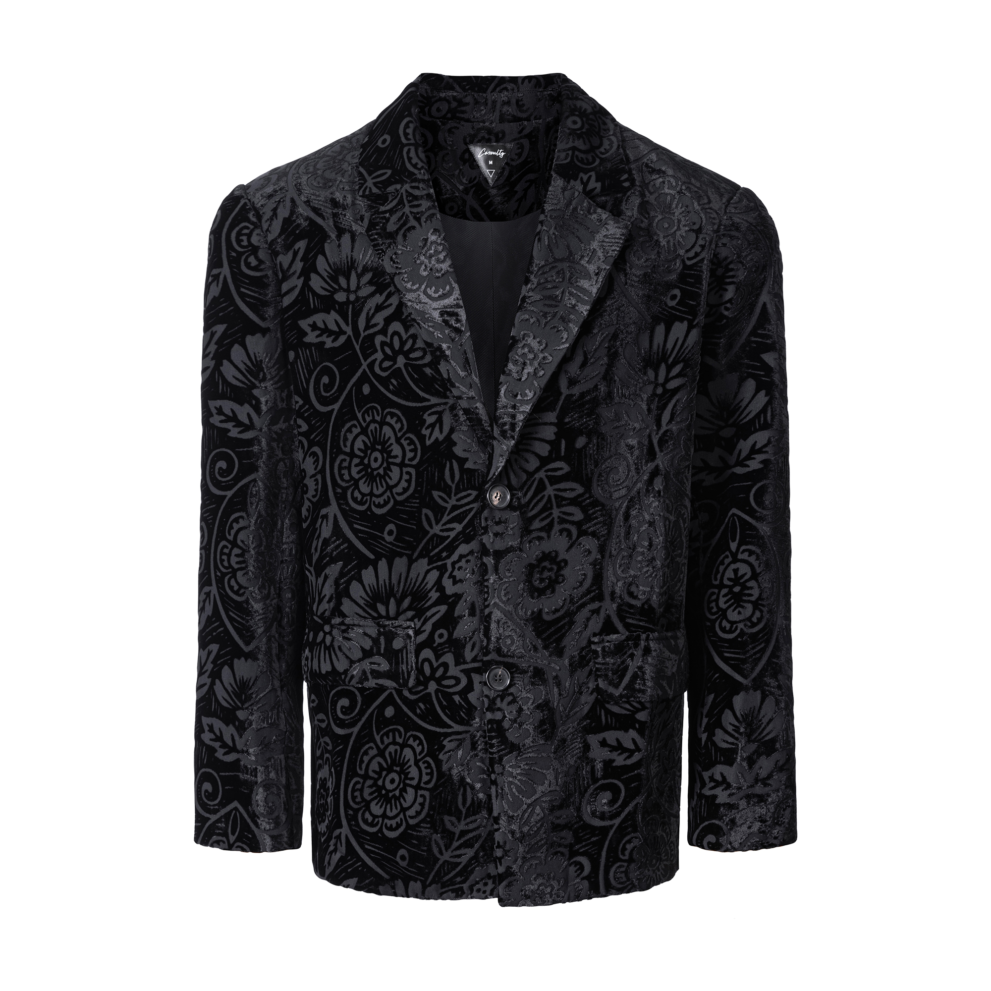 Casoulty Velvet Bloom Suit/绒花西装 100%桑蚕丝真丝 烧花工艺