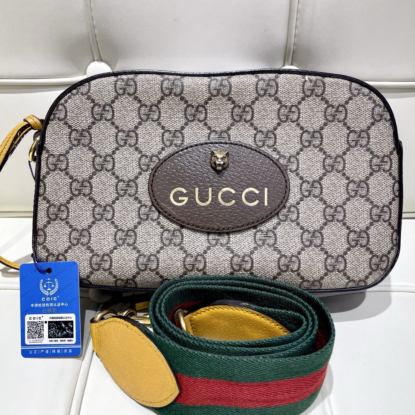 95新 GUCCI/古驰 119299 古驰虎头相机斜挎包