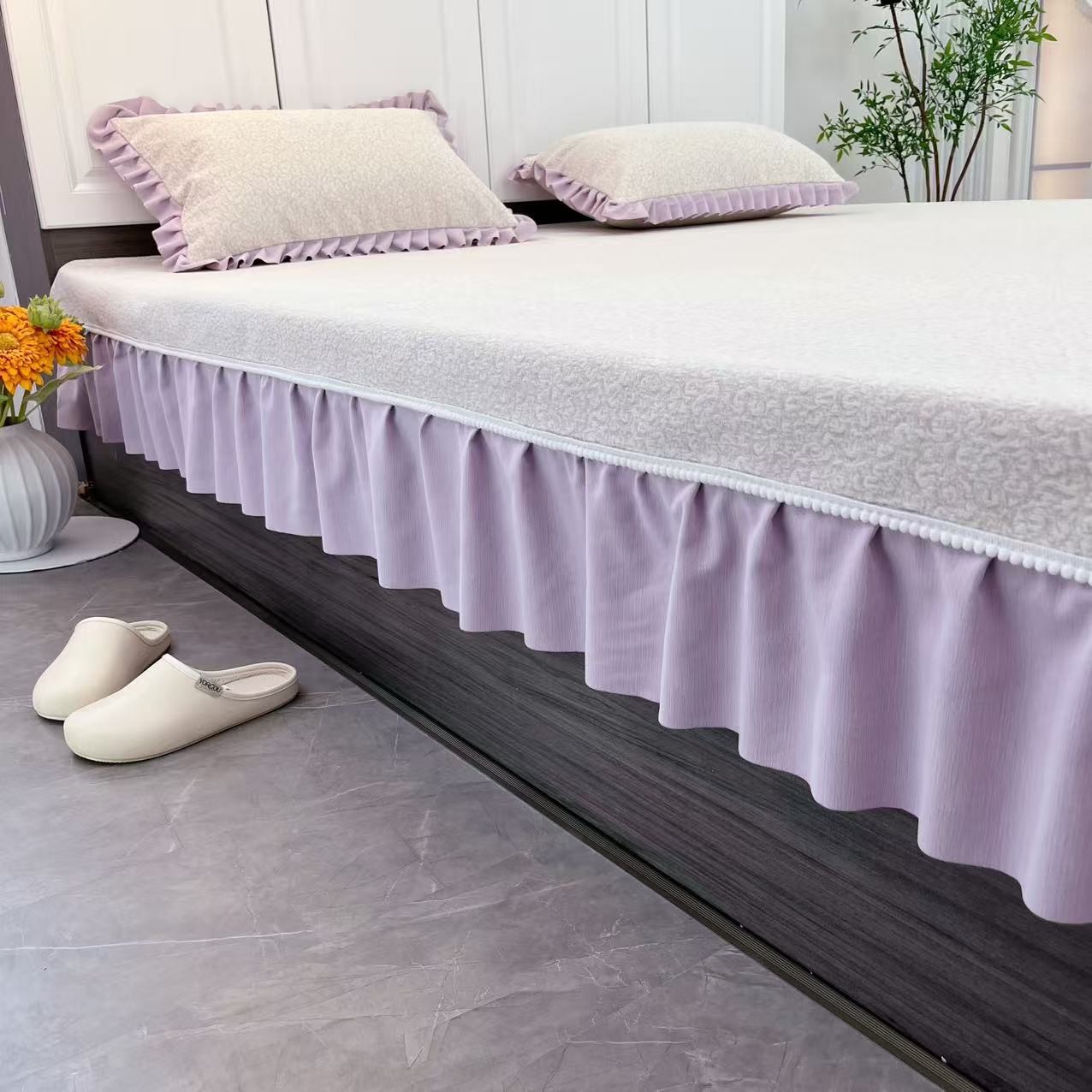 【峻杨品牌】（奶油风）榻榻米专用定制四季通用防滑床盖炕盖三件套