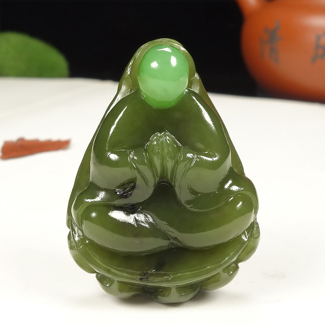 精品和田玉碧玉《悟道》悟道挂件135